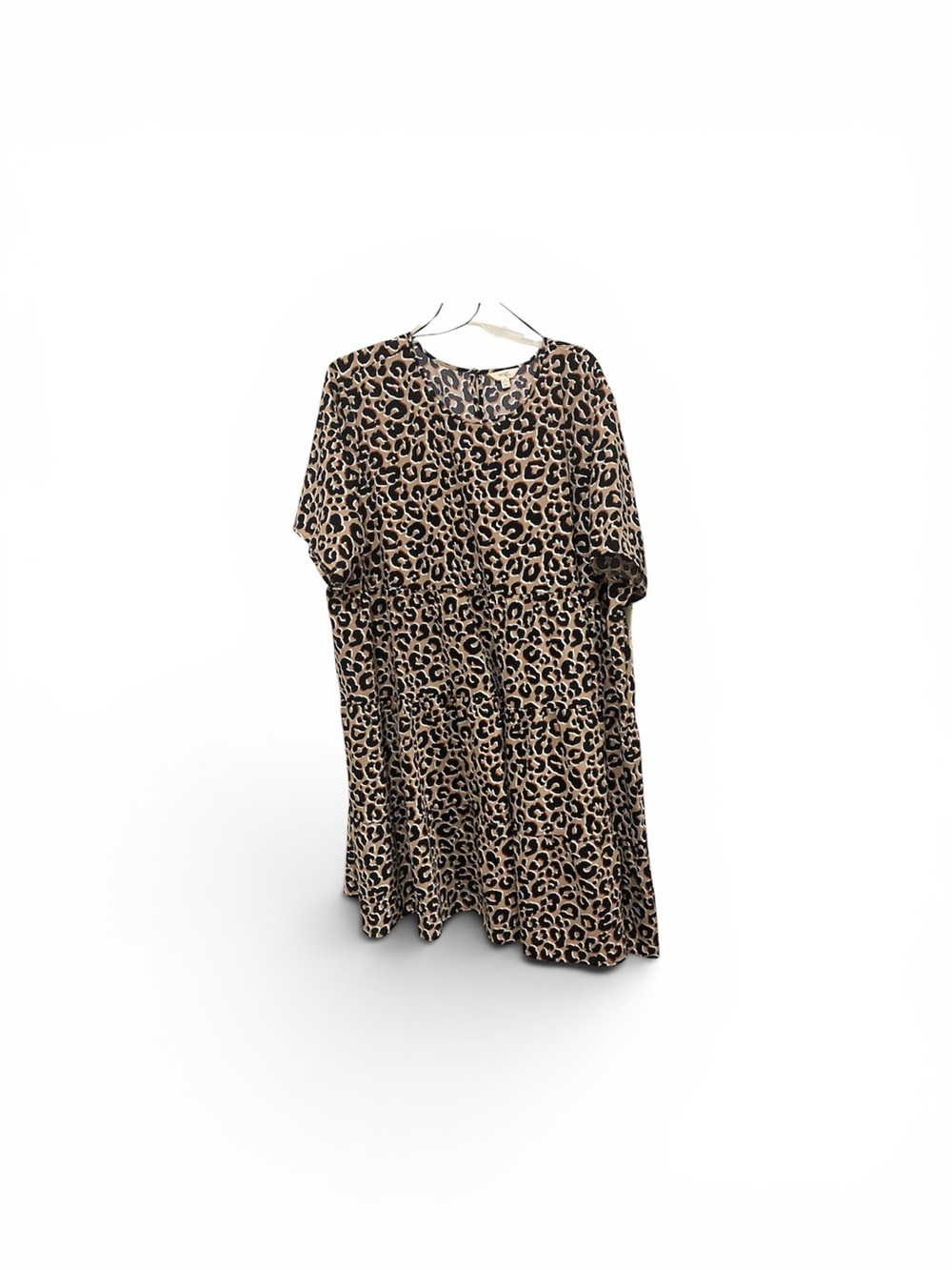Terra & Sky Leopard-Print Midi Swing Dress - Tan & Black